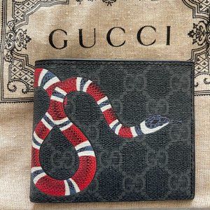 Kingsnake Print Gucci Supreme Wallet
